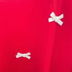 She & Sky  Dress Women Large Bow Embellished Shift Faux Leather Red New Years Girly Photo 4