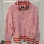 Lands' End  Pink and orange Cable Knit Turtleneck Sweater Photo 0