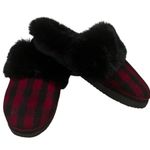 Gianni Bini Faux Fur Size US 9 slippers house shoes fuzzy plaid buffalo plaid Photo 1