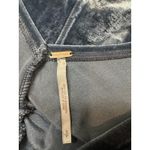 Free People  Cupcake Velvet Top Blue Ruched Puff Sleeve V‎ Neck Size S Holiday Photo 3