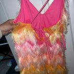 ASOS pink and orange ruffle fringe dress Photo 2