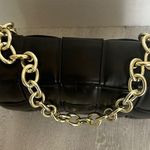 Sexy Faux Leather Puffer purse with Gold chain Black Photo 1