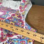 London Times  size 8 women's shift dress cotton bright pink blue vacation zips up Photo 3