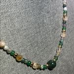 Handmade Moss Agate + Citrine + Green Aventurine Beaded Necklace * ✨ Photo 3