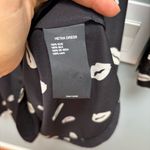 Vintage American Retro Lip Print Long Sleeve Silk Dress S Black Photo 4