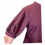 English Factory Midi Burgundy Red Dress Cotton Puffy Short Sleeves Tiered 4 EUC Photo 11