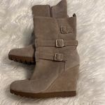Arturo Chiang  Leather Boots size 9 excellent condition wedge heel 4” color gray Photo 9