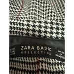 ZARA Black White Houndstooth Plaid Collared Long Sleeve Shift Mini Dress Size 0 Photo 2