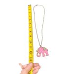 Pink elephant pendant necklace gold chain Photo 4