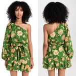 Hemant and Nandita Dija Green One Shoulder Short Dress Photo 2