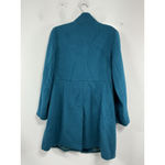 Talbots Womans  Petite Button Down Winter Coat 12 P Turquoise Lined Wool Blend Photo 1