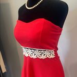 Super cute Red Strapless Dress with Lace Detail Size XS Photo 1
