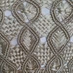 Vintage Inca Boutique Top Tan Open Weave Sheer Vneck Short Sleeve Art To Wear Photo 7