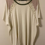 Torrid Super Soft By Slub Jersey Green Cream w/ Lace Accents Size 4X 4 Photo 0