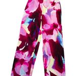 ZARA NWT Pink Floral Watercolor High Rise Wide Leg Pants Photo 0