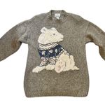 EXPRESS Womens RARE VTG. Tricot Handknitted Angora/wool Polar Bear Sweater L Photo 5