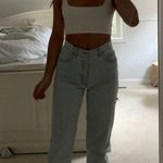 Guess Vintage 80s 90s • denim high waist light wash tapered leg mom jeans sz 24 Photo 0