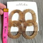 Ettika  Gold Plated Double Hoop Oval Mesh Dangle Earrings Photo 1