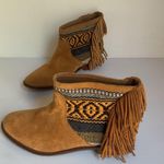 ZARA Trafaluc Suede Fringe Western Boho Ankle Boots Size 36 Festival Western Photo 0