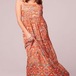 Band Of The Free Alejandra Orange Paisley Tiered Maxi Dress Photo 0