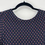 H & M Womens Long Sleeve Navy Blue Abstract Cottage Core Knee Length Dress 4 Photo 1