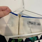 Eliza J Blue Green Floral / White Black Geo Geometric Elbow Sleeve Shift Dress 6 Photo 10