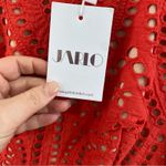 Jarlo London NWT Jarlo Anika Orange Eyelet Cocktail Dress Puff Sleeve Ruffle Hem Sz 0 Photo 3