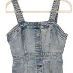 Arizona Jeans Vintage Button Up Denim Bodycon Sleeveless Mini Dress Size Medium Photo 3