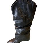 #232 CROWN VINTAGE Knee High Boots Black Size 7 Photo 4
