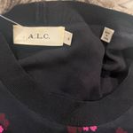 ALC Frank ALC black silk dress with pink flowers Photo 11