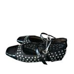 NEW NY & C Mary Jane Ballet Flats with Rhinestones Square Toe Black Mesh Fabric Size 8 Photo 4