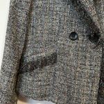 Armani Collezioni  Virgin Wool tweed fringe spring button blazer jacket multi Photo 2