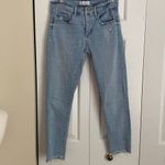 Loft Modern Skinny Crop Jeans Raw Edge Hem Light Wash Size 25/0 Photo 1