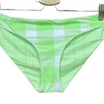 Solid & Striped  Lime Green White Plaid Gingham Reversible Bikini‎ Bottom Size XL Photo 0