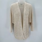 Tahari Sweater Cardigan Womens Open Knit Cream Open Front Dolman 3/4 Sleeve Top Photo 0