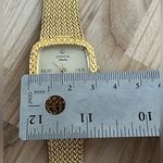 Geneva Electra Diamond Ladies Watch Gold Tone Weave Bracelet Gold Square Dial Photo 9