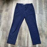 Diane Von Furstenberg  Blue Gennifer Two Stretch Cotton Cropped Trouser Size 6 Photo 5