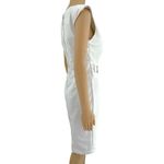 Jennifer Lopez (2) White Chain Waist Sheath Midi Dress Knee Length Sleeveless Photo 2
