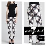 7 For All Mankind Skinny Cream Velvet & Black Plaid Hoilday Pants size 27 Photo 1