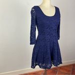 Free People  3/4 Sleeve Lace Dress in Navy Photo 2