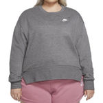 Nike | Women’s Grey Club Fleece Crew Sweatshirt Plus Size 1X Photo 0