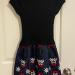 Vintage‎ women’s knit top denim embroidered skirt dress small Black Photo 0
