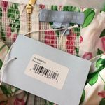 Hill House Womens The Isabella Top Crop Smocked Puff Sleeve Pink Roses White M Photo 3