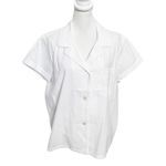 The Sleep Code Pajama Top Women’s Size XL White Cotton Short Sleeve Button Front Photo 1