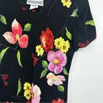 American Vintage Vintage Y2K Cottagecore Floral Black Midi Dress Size 12 Early 2000s Photo 4