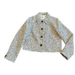 Madewell Button-Front Jacket Tweed Black White Textured Blazer Size 6 Women's Photo 1