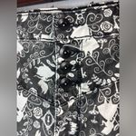 Disney 11 Alice in Wonderland Black and White Jean Shorts with Ornate Design Photo 9