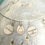 ALEX AND ANI Elegant Silver Celtic Trinity Path of Life Charm Bangle Bracelet Photo 4