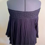 Angel Biba  Off Shoulder Blouse Navy Crochet Photo 7