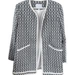 Carolina belle Montreal Open Front Tweed Fringe Long Blazer Jacket Size XL Photo 0